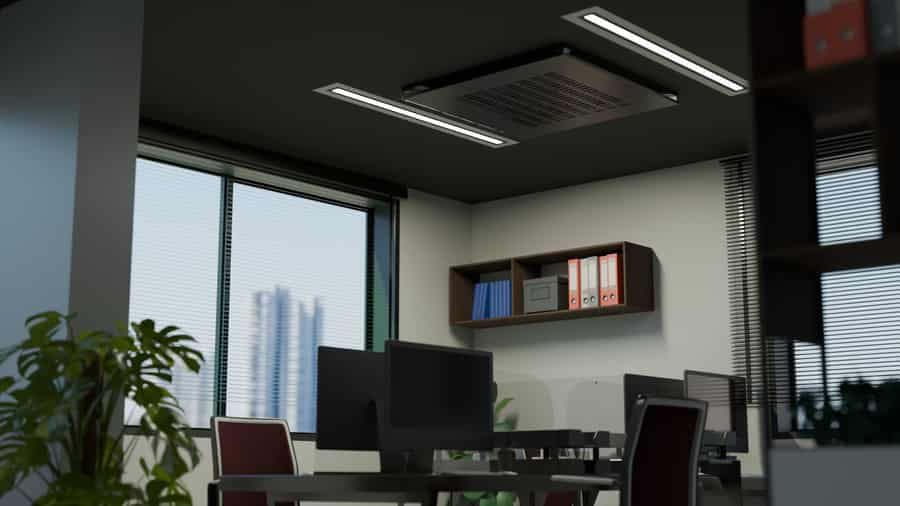 Offitec Ceiling-Mounted 4-Way Cassette Fan Coil Unit